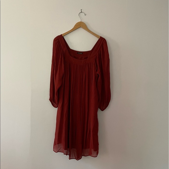 SOLD - Massimo Dutti Red Peasant Dress - Picture 3 of 4